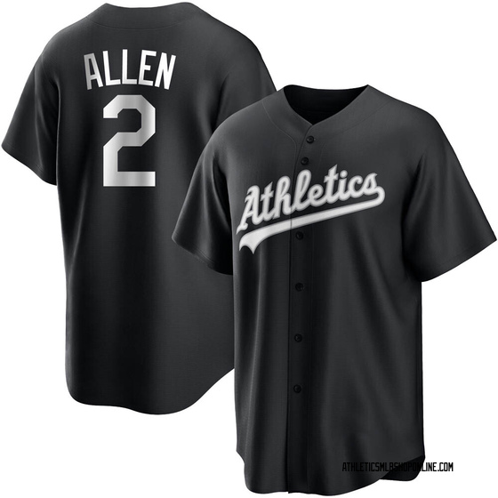 Nick Allen Men's Oakland Athletics Jersey - Black/White Replica
