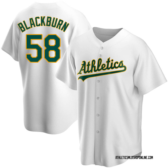 Paul Blackburn Men's Oakland Athletics Home Jersey - White Authentic