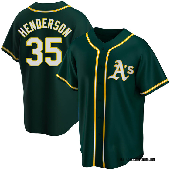 Men's Oakland Athletics Rickey Henderson Green Alternate Jersey - Replica