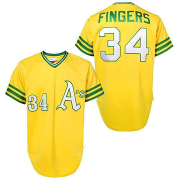 MAJESTIC  ROLLIE FINGERS Oakland Athletics 1968 Cooperstown Baseball Jersey