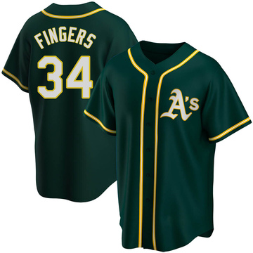 MAJESTIC  ROLLIE FINGERS Oakland Athletics 1968 Cooperstown Baseball Jersey