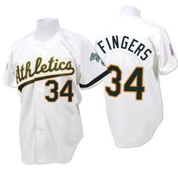VTG AUTHENTIC ROLLIE FINGERS OAKLAND A's 1976 MITCHELL & NESS THROWBACK  JERSEY