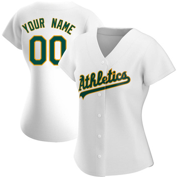 Men's Oakland Athletics Custom White Home Jersey - Replica