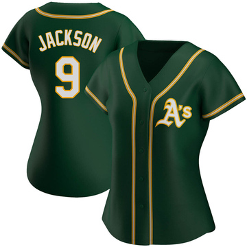 Reggie Jackson Oakland Athletics Men's Green Backer Long Sleeve T-Shirt 