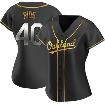 Women's Oakland Athletics Yacksel Rios Black Golden Alternate