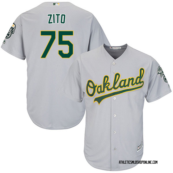 Youth Majestic Oakland Athletics Barry Zito Gray Cool Base Road