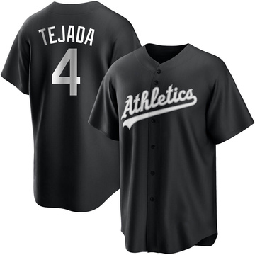 2003 Oakland Athletics Miguel Tejada #4 Team Issued White Jersey