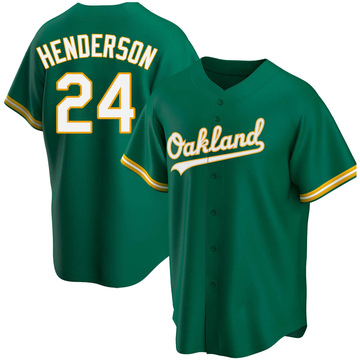 Youth Oakland Athletics Rickey Henderson Green Kelly Alternate Jersey -  Replica