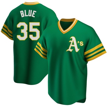 VIDA BLUE SIGNED OAKLAND A'S MAJESTIC REPLICA BASEBALL JERSEY W/71